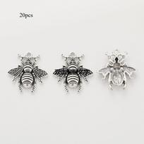 20 Pcs 21*20*3mm Antique Antique Bronze Color Bee Charms for Jewelry Making