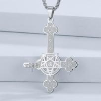 Gothic Punk Inverted Cross & Pentagram Necklace