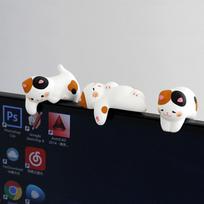 3pcs Computer Screen Monitor Small Ornaments Desktop Doll Cat Rabbit Home Decor Lucky Cat Resin Figurine Home Accessories