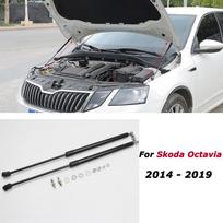 Variklio dangčio amortizatoriai Skoda Octavia Mk3 2014-2019 Automobilio priedai Plieniniai priekinio variklio dangčio pakėlimo atraminiai amortizatoriai 2 vnt. gray