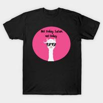 Asian Size Men Black Print T-shirt Not Today, Satan, Not Today No-Cut Print Cotton Tshirt S juoda