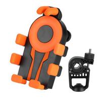 Bicycle Phone Holder Eight-Claw Shock Absorbing Motorcycle Mobile Phone Mount 360-Degree Rotation Anti-slip Universal Scooter Cell Phone Holder Handlebar orange