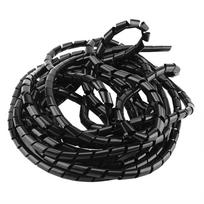 Spiralinė kabelių apsauga, laidų surišiklis, organizatorius, namų biuro laidų valdymas, 10 mm (Juoda) Black