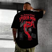 2026 new Marvels SpiderMan Miles Morales Mens Tshirt Red Spider Logo Superhero Shortsleeved Casual Tshirt Streetwear Top M
