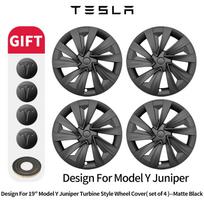 AABLU1 4 vnt. 19 colių ratlankio gaubtelis Modelis Y Juniper 2025-2026 m. Turbina Automobilio Performance Gaubtelis Automobilio ratlankio gaubtelio dizainas Tesla ratlankių gaubteliams Tesla&Juniper 2025&New Model Y 19IN