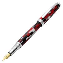 Xezo Urbanite II Trek Red Retro Style Serial Number Fountain No two are exactly Medium-Fine Pen. alike.