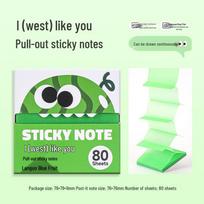 Blue Fun Watermelon Peach Sticky Notes - Transparent Pearlescent Memo Pads for Students 80 Pieces Total blue