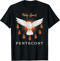 Pentecost Doves Fire Flame Holy Spirit Christian  Wo T-Shirt 140