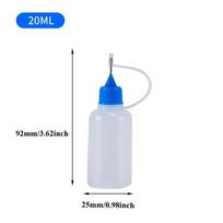 1pc 20-120ml Refillable Dropper Bottles, PE Plastic with Precision Needle Tip, Squeezable Applicator for Oils & Chemicals 20ml