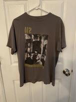 U2 Neužmirštama Ugnis anglies spalvos trumpomis rankovėmis T-shirt klasikinio stiliaus Unisex Pakartotinis spaudas NH8547 S