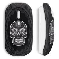Souris sans fil - Design Tête de mort - Noir - USB wifi - Compatible Mac et PC