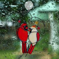 1 Cardinal Suncatcher raudonas lango dekoras, kardinolo dovanos šeimai ir draugams, įkurtuvių dovanos 1pc red