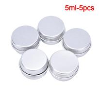 5 vnt Aliuminio mini apvalių skardinių metalinių konteinerių butelių laikymo stiklainių užsukamų dangtelių dėžutė 5ml-5pcs
