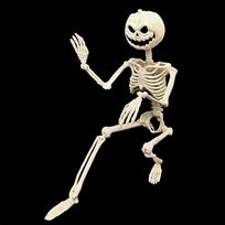 Helovyno statomas žmogaus skeletas viso natūralaus dydžio butaforijos vakarėlio dekoras One Size balta