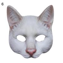 Tikroviška katės pusės veido kaukė, maskaradas, Helovinas, Cosplay vakarėlis, karnavalo rekvizitas 6