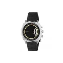Gucci Grip serijos laikrodis Kvarcinis mechanizmas Guminė apyrankė Juodas ciferblatas Vyriški laikrodžiai YA157301 Brand-New Out of Warranty