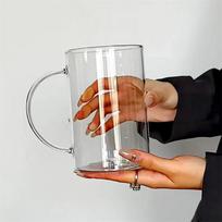 1000ML Stiklinis puodelis Didelės talpos gėrimų indas su rankena Atsparus aukštai temperatūrai Vandens puodelis Stiklinė sulčių pieno butelis Virtuvės reikmenys 1L
