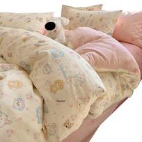 Muji Style 100% Cotton 4-Piece Bedding Set 1.5/1.8m Bed (Duvet Cover 200x230cm)