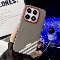 For Xiaomi 17 Case Luxury Color Block Fabric Textured Magnetic Scratch-Resistant Non-Slip Shockproof Cover For Xiaomi 1 7 Funda Xiaomi 17 pilka