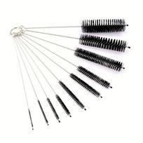 21CM Straw Brush Spiral Dropper Brush Beaker Brush 10 Piece Set of 304 Stainless Steel Nylon Test Tube Brush