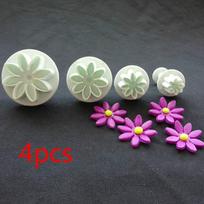4 vnt slyvų gėlių stūmoklis fondant formos pjaustytuvas Sugarcraft tortų sausainių dekoravimas