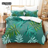 Žalias palmių lapų patalynės komplektas Havajų tropiniai lapai Antklodės užvalkalas Mikropluoštas Monstera Bananų lapai Pledas Paaugliams Suaugusiems EU single(135x200cm) blue