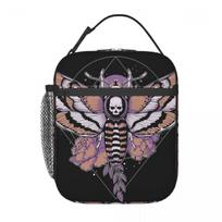 Dark Botanical Moth Gothic Insect Art Insulated Lunch Bag for Women Kids Leakproof Food Boxes Thermal Lunch Box Tote One Size