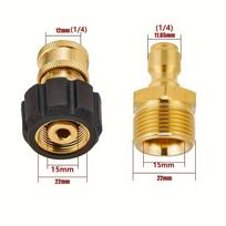 M22 14mm/15mm to 1/4  Quick Connect Adapters, 5000PSI High-Pressure Kit for Hose & Gun Accessories