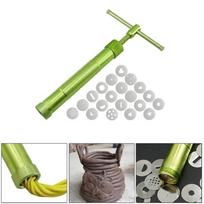62KD Fondant Press Clay Cutter Clay Extruder with 20 Tips Cake Decorating Tool Set Sugar Pastes Extruder for Bread Cake