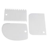 Multi-purpose Plastic Dough Icing Fondant Scraper Set For Home Bakers And Professionals White