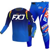 NAUJAS 2026 FXJ rožinis enduro motocross aprangos komplektas mx marškinėliai kelnės žalia motociklininko apranga mtb carracing kostiumas Off Road įranga S - 30 mėlyna