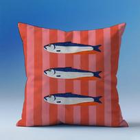 Sardines Art Cushion Cover For Living Room Bedroom Sofa Square Office Decorative Pillowcase Soft Throw Pillows Gift 40x40cm