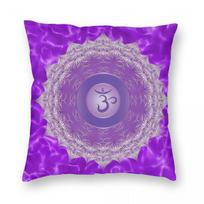 Crown Chakra With Violet Flare Square Pillowcase Polyester Linen Velvet Pattern Zip Decorative Car Cushion Cover Peach skin 18*18(CM)-1Pcs