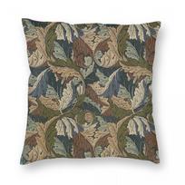 William Morris Acanthus Square Pillowcase Polyester Linen Velvet Pattern Zip Decorative Pillow Case Home Cushion Cover Peach skin 18*18(CM)-1Pcs