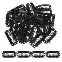 50/100 U-Shape Metal Snap Clips 33mm 6-Teeth Wig Clips with Rubber for Hair Extensions & Hairpieces