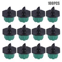 100PCS Adjustable Water Dropper Micro Flow Irrigation Hose Drip Head Kit Adjustable Nozzles Drip Irrigation SprinklerDripEmitter tamsiai žalia spalva