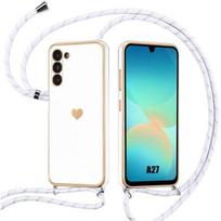 Case for Samsung Galaxy A27 5G, Anti-Scratch Silicone Protection Heart Pattern with White Cord balta