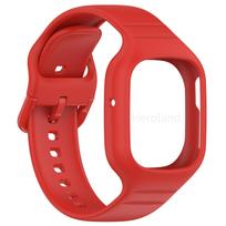Sport Silicone Watchband For Huawei Honor Watch 4 Strap Smarwatch Wriststrap For Honor Watch4 Bracelet Accessories 2 in 1 Belt raudona
