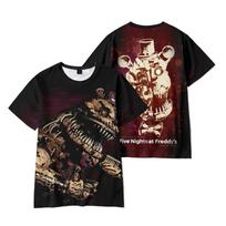 Five Nights At Freddy's Grafinis Marškinėlis Vasaros Karštas Madingas Unisex Drabužis Moterims Vyrams 3D Spausdinimas Trumpomis Rankovėmis Viršus Patogus S brown