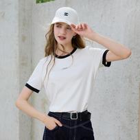 Sancai 2025 Autumn Letter Print Short Sleeve Cotton T-Shirt S