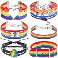 6 vnt. LGBT Pride vaivorykštės apyrankė Meilė laimi apyrankė Valentino dienos apyrankė