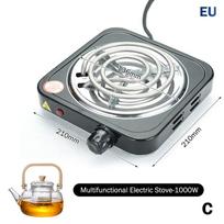 Nešiojama viryklė 500/1000W Elektrinė viryklės plokštė Degiklis Stalviršis 5 Galios Lygiai Daugiafunkcinė Viryklė Arbatos Kavos Aparatui C 1000W juoda