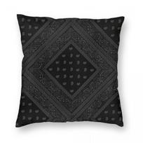 Bandana Black Gray White Square Pillowcase Polyester Linen Velvet Creative Zip Decorative Pillow Case Sofa Cushion Cover Peach skin 18*18(CM)-1Pcs