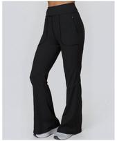 European-American High-Waist Flare Yoga Pants – Nude Feel, Hip-Lifting, Wide-Leg Fitness Dancewear Extra Large juoda