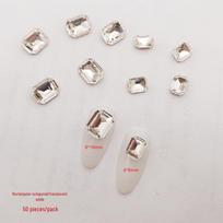 Stačiakampiai Aštuonkampiai Nagų Dailės Lipdukai - Krištolinio Stiklo Deimantai ir Spalvoti Cukraus Brangakmeniai Rectangular octagonal; 50 pieces/pack; 6*8mm