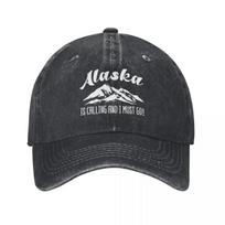 Kasdienė Aliaska Šaukia Kalnai Beisbolo Kepuraitė Vyrams Moterims Sendinta Išplauta Snapback Juokinga Kelionių Citata Lauko Treniruotėms Skrybėlės Adjustable juoda