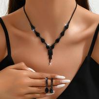 High-End Crystal Jewelry Set, Water Drop Necklace, Earrings, Women'S Jewelry Set.