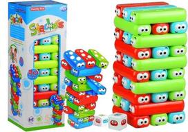 Lean Toys Spalvingas žaidimo bokštas su kirmėlėmis