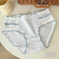Cream Girl Underwear: Pure Desire High-Style Sexy Waistband Women's Breathable Comfortable Thin Triangle Panties. L for 95-115 Jin mėlyna