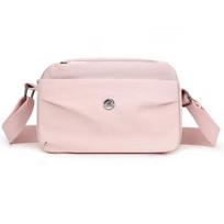 Multi-layer Nylon Messenger Bag Large Capacity Single Shoulder Bag Square Crossbody Bag  Travel rožinė